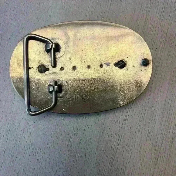 Western Tooled Snake Skin Belt Buckle - Picture 2 of 4